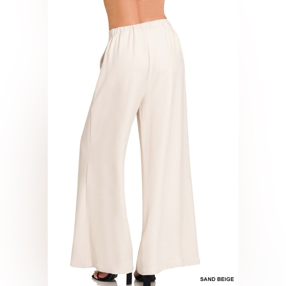 Zenana Relaxed Fit Elastic Waisted Wide Leg Pants - Picture 3 of 4